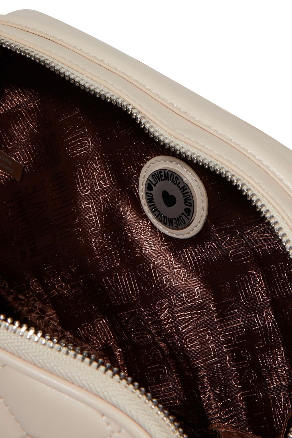 LOVE MOSCHINO Studded quilted faux leather shoulder bag