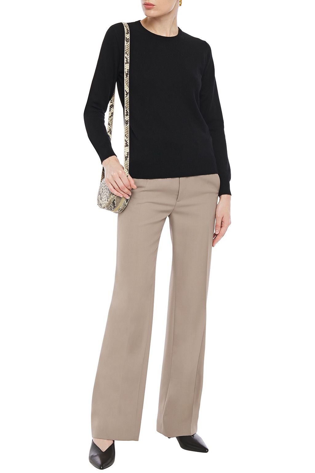 N.PEAL Melierter Kaschmirpullover