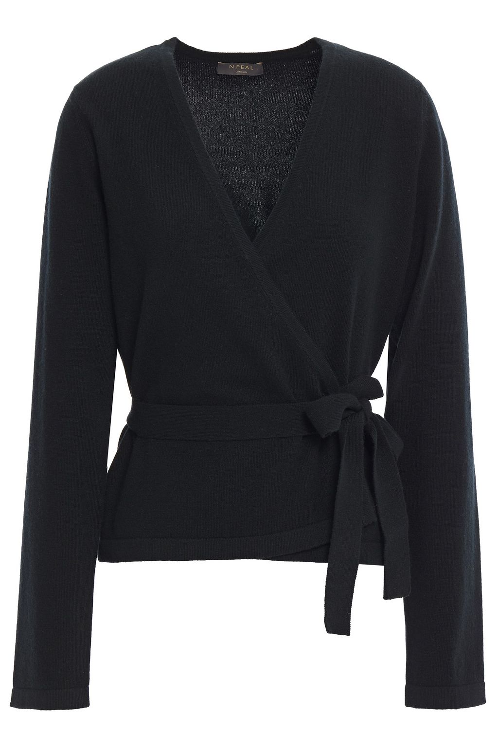 Black Cashmere wrap sweater | Sale up 