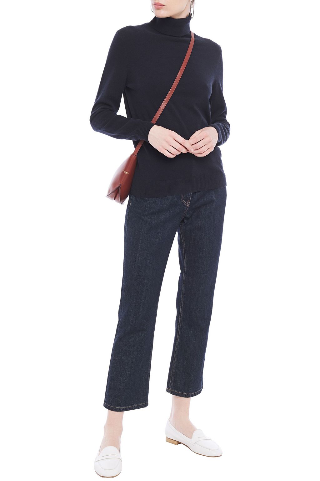 N.PEAL Mélange cashmere turtleneck sweater