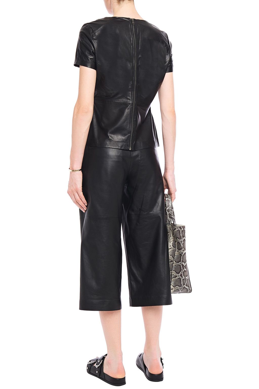 MUUBAA Grimsay leather peplum top