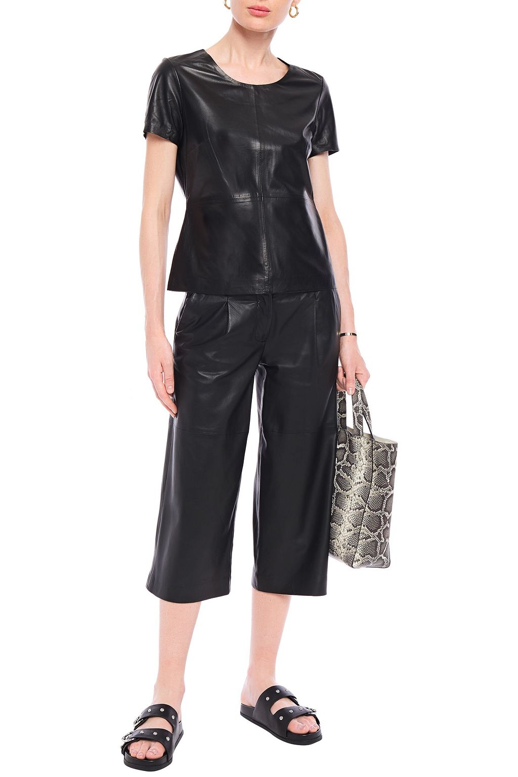 MUUBAA Grimsay leather peplum top