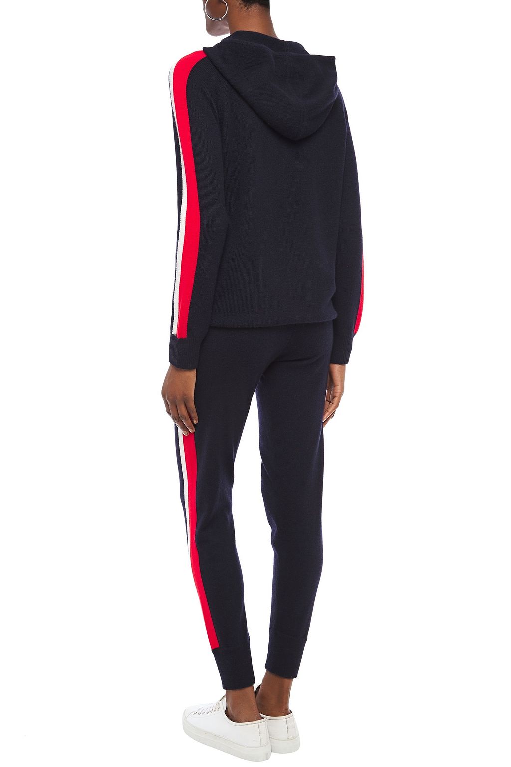N.PEAL Striped cashmere hoodie