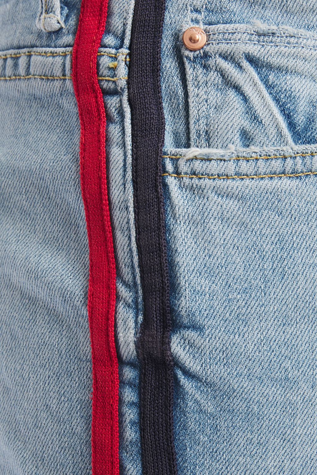 MOTHER Insider striped mid-rise kick-flare jeans