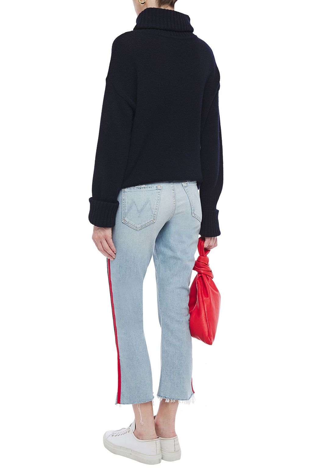 MOTHER Insider striped mid-rise kick-flare jeans