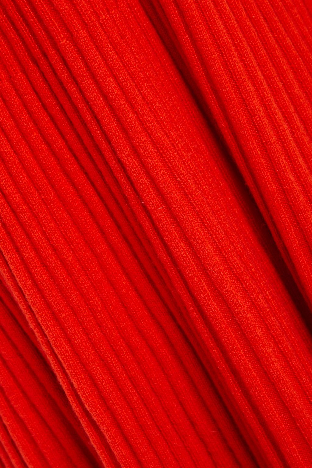 N.PEAL Fluted ribbed cashmere midi dress