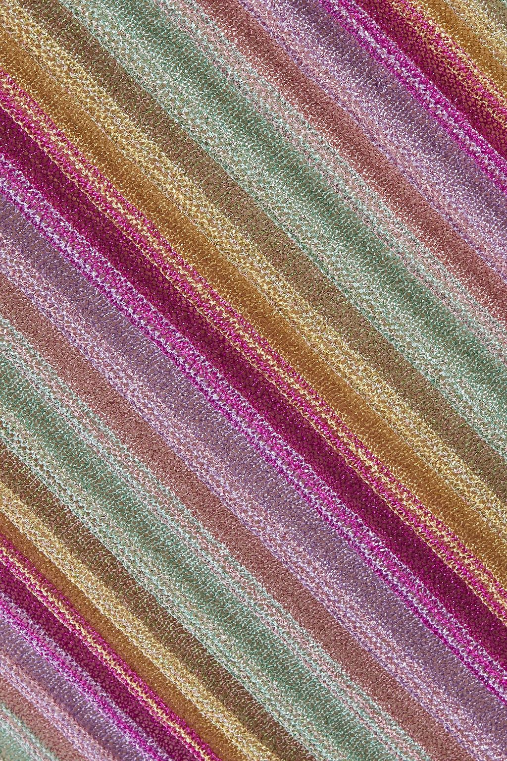 M MISSONI Metallic striped crochet-knit maxi dress