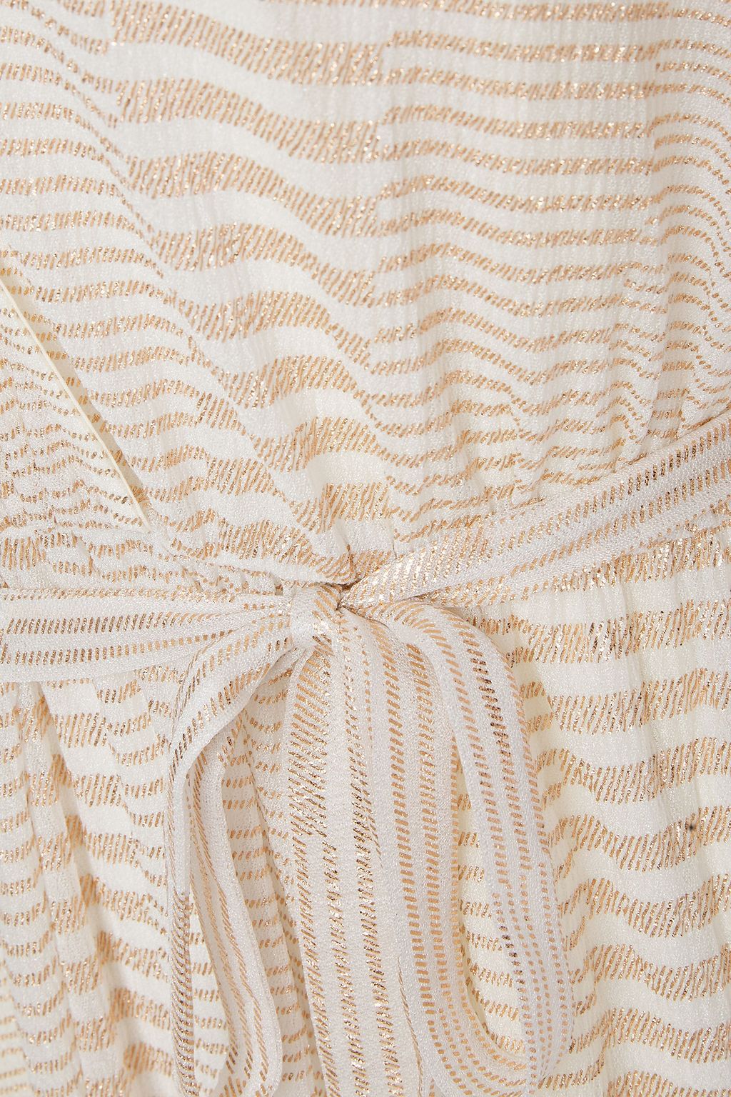 ANTIK BATIK Aurelia wrap-effect metallic striped knitted maxi dress