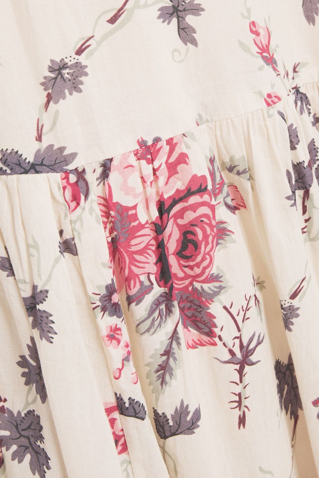 LOVESHACKFANCY Lenny fluted floral-print cotton-voile maxi dress