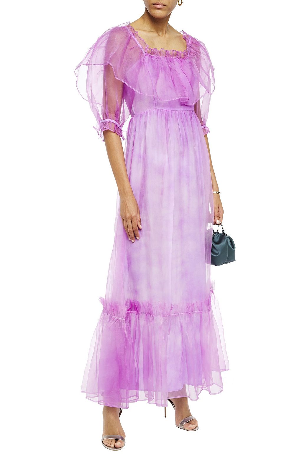 LOVESHACKFANCY Tara ruffled silk-organza maxi dress