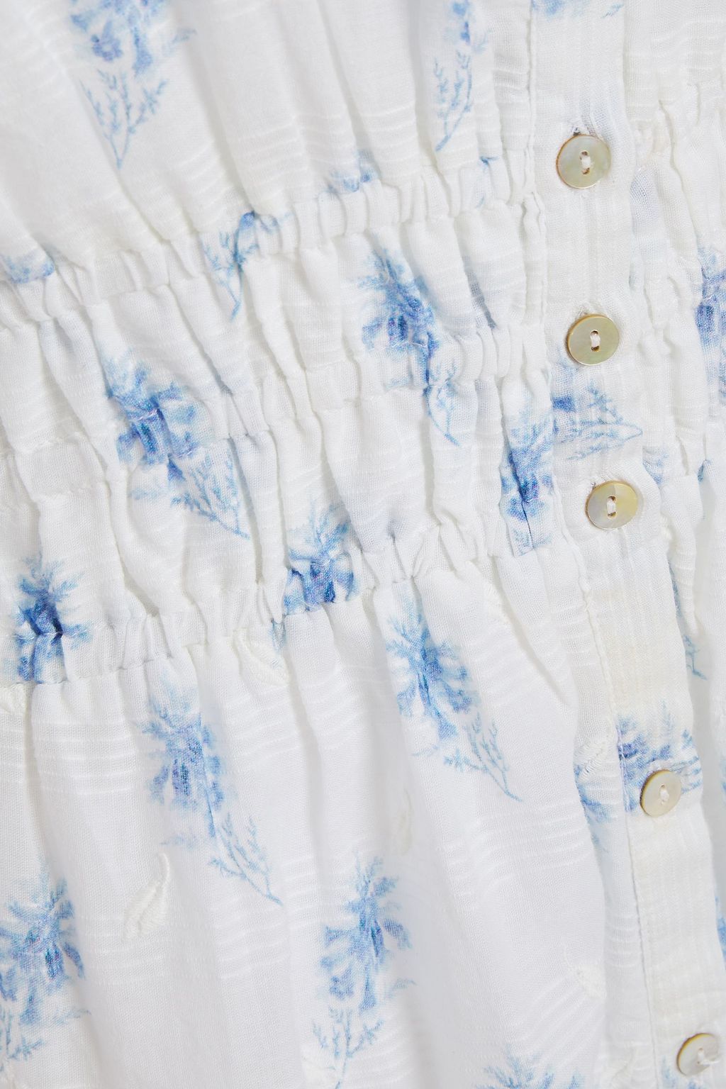 LOVESHACKFANCY Sandy lace-trimmed floral-print cotton-voile midi dress