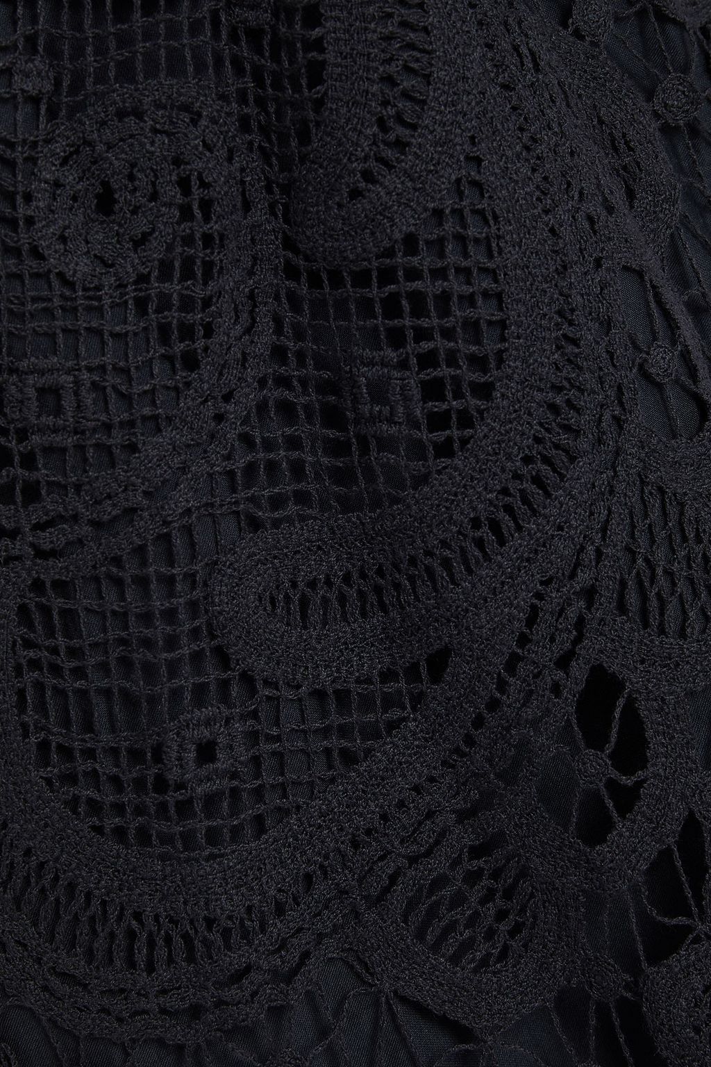 LOVESHACKFANCY Daniela satin-trimmed crocheted cotton-lace mini dress