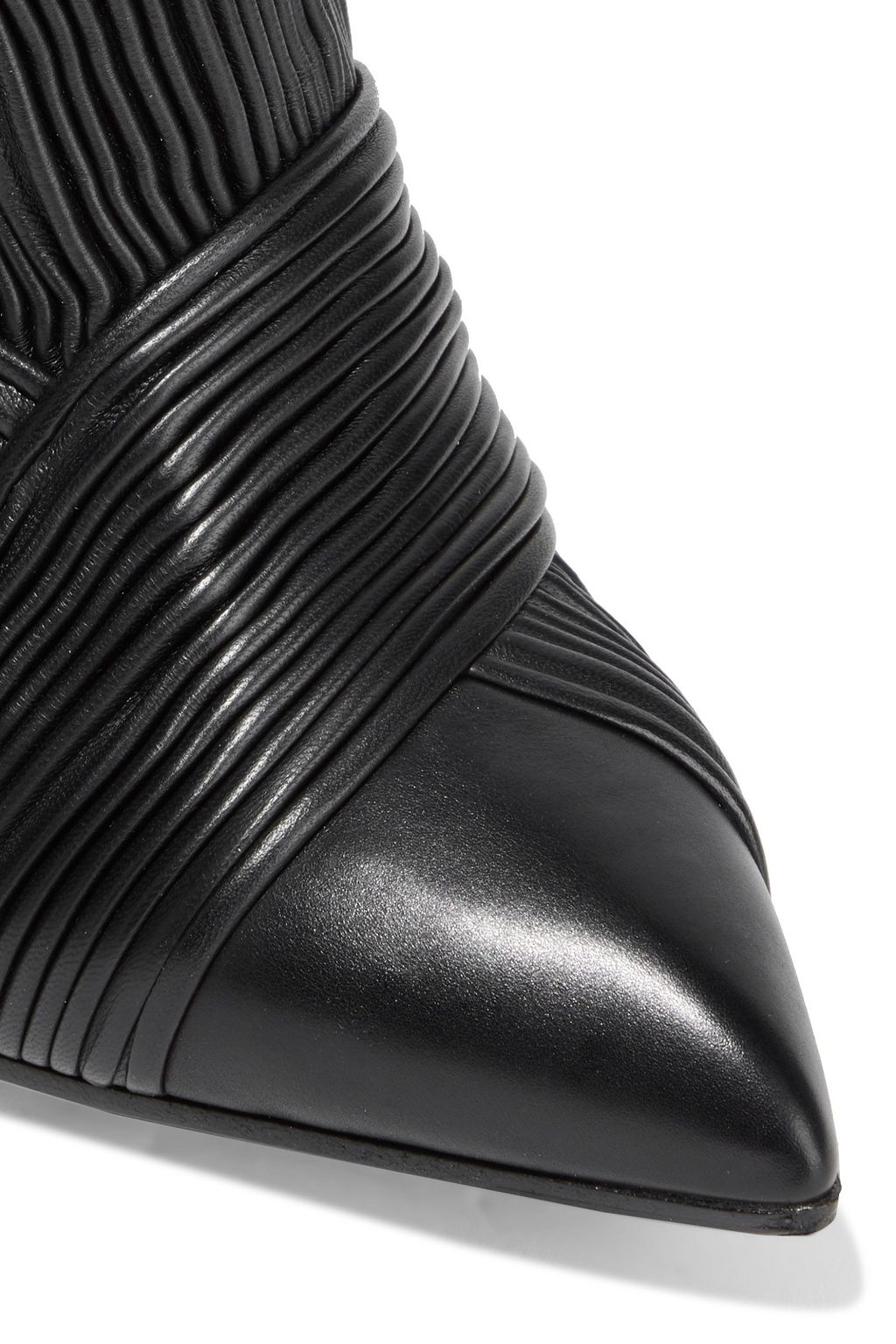 BALMAIN Irina pleated leather ankle boots