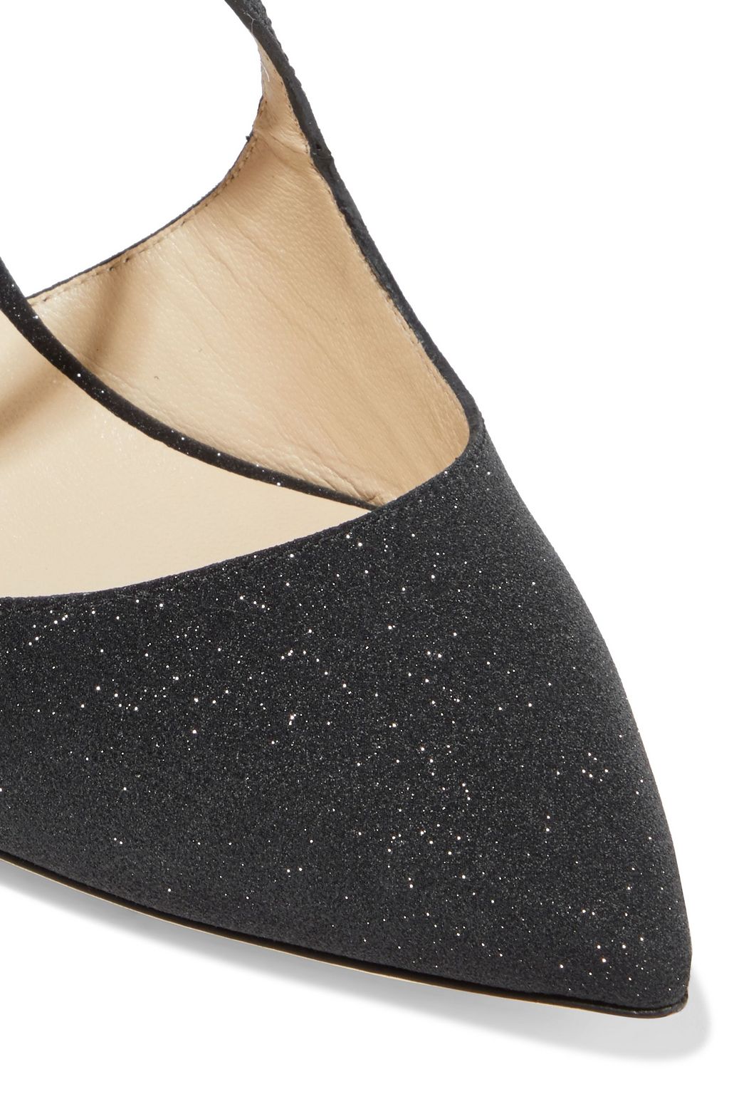 JIMMY CHOO Lancer 65 glittered leather pumps