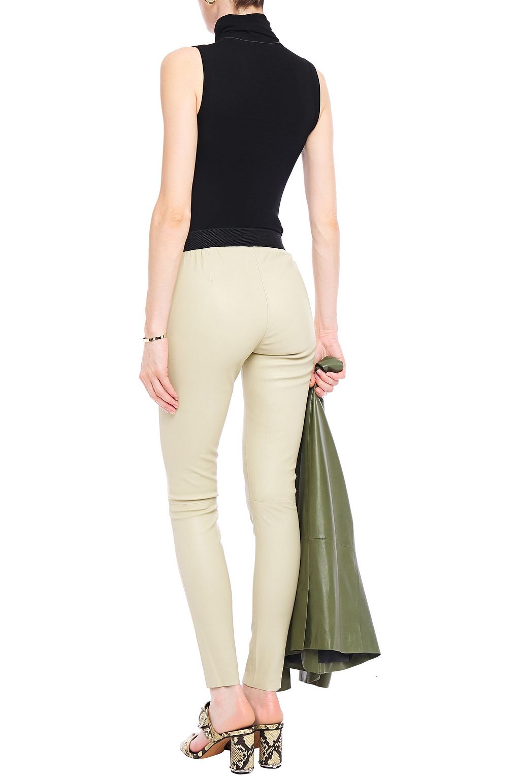 How To Style Cream Leather Leggings