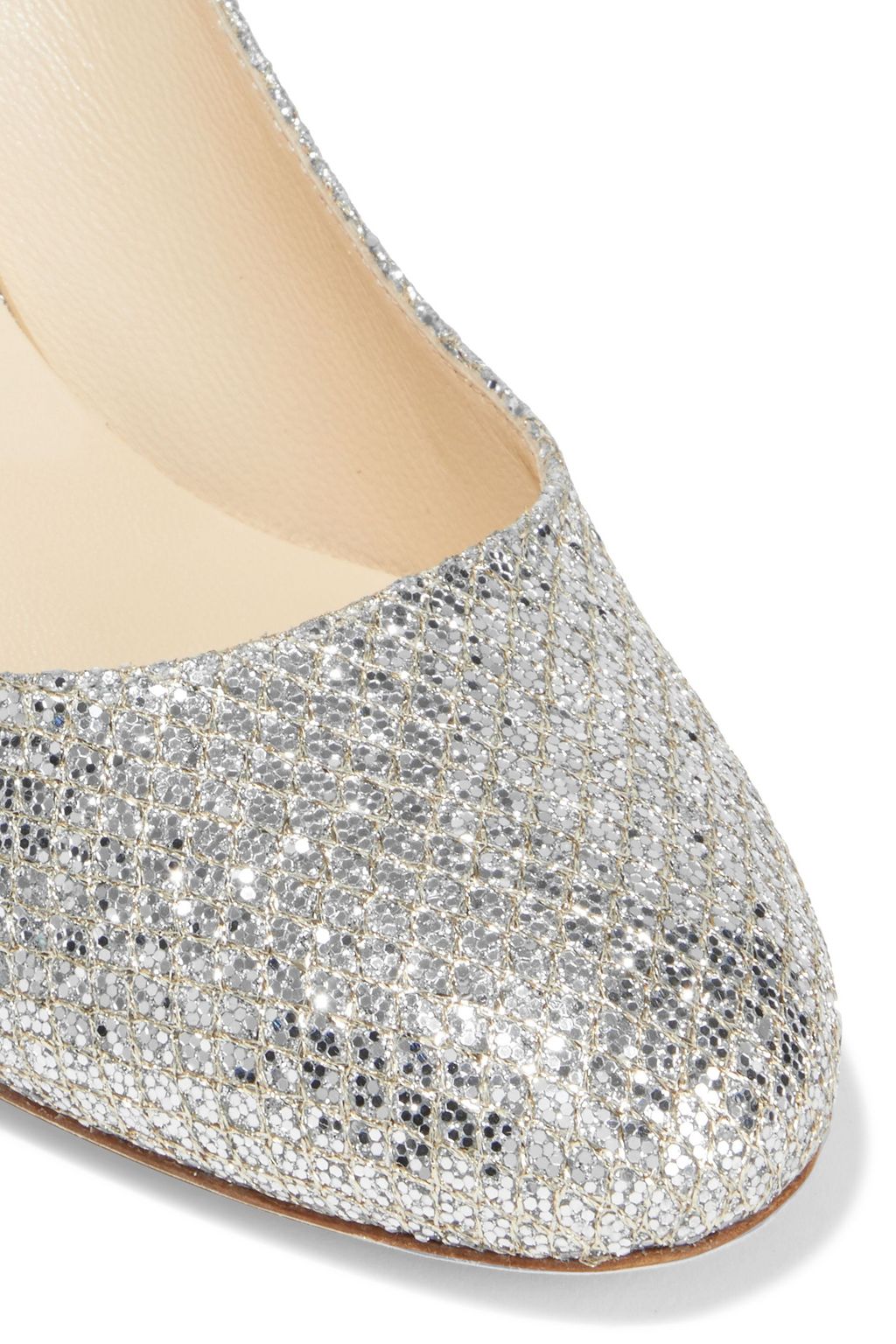 JIMMY CHOO Bridget 85 glittered lamé pumps