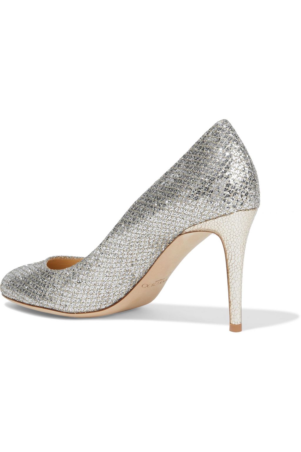 JIMMY CHOO Bridget 85 glittered lamé pumps