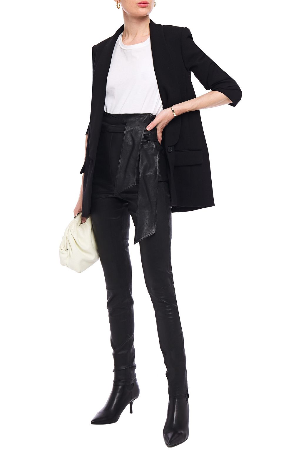 J BRAND + Elsa Hosk Friday belted stretch-leather leggings