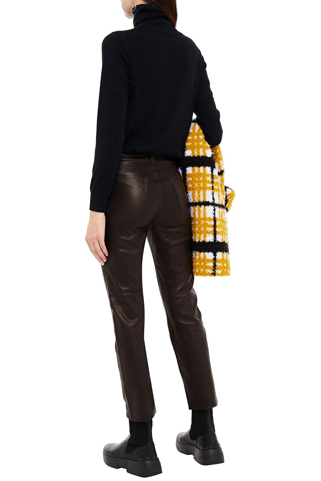 J BRAND Cropped stretch-leather slim-leg pants
