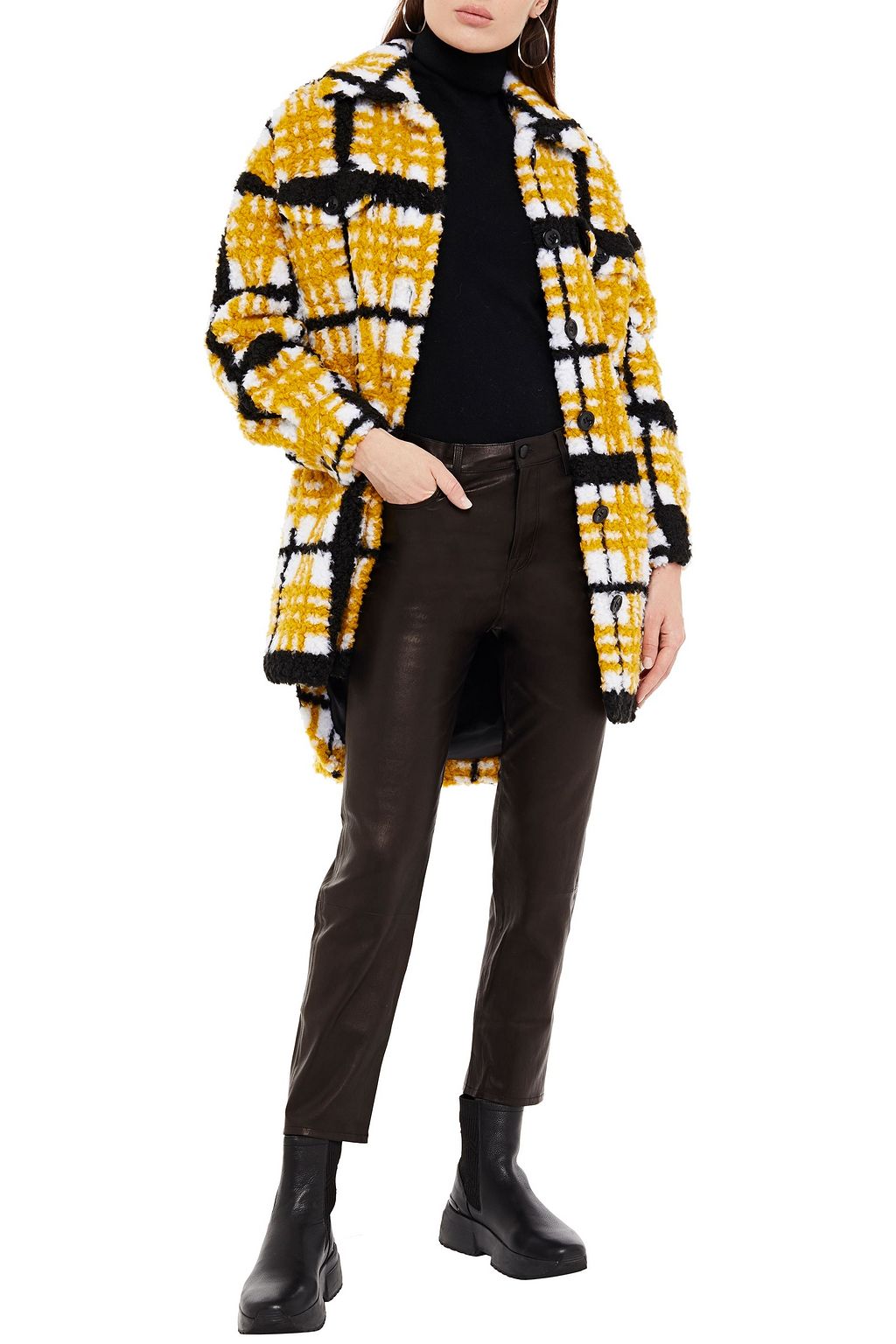 J BRAND Cropped stretch-leather slim-leg pants