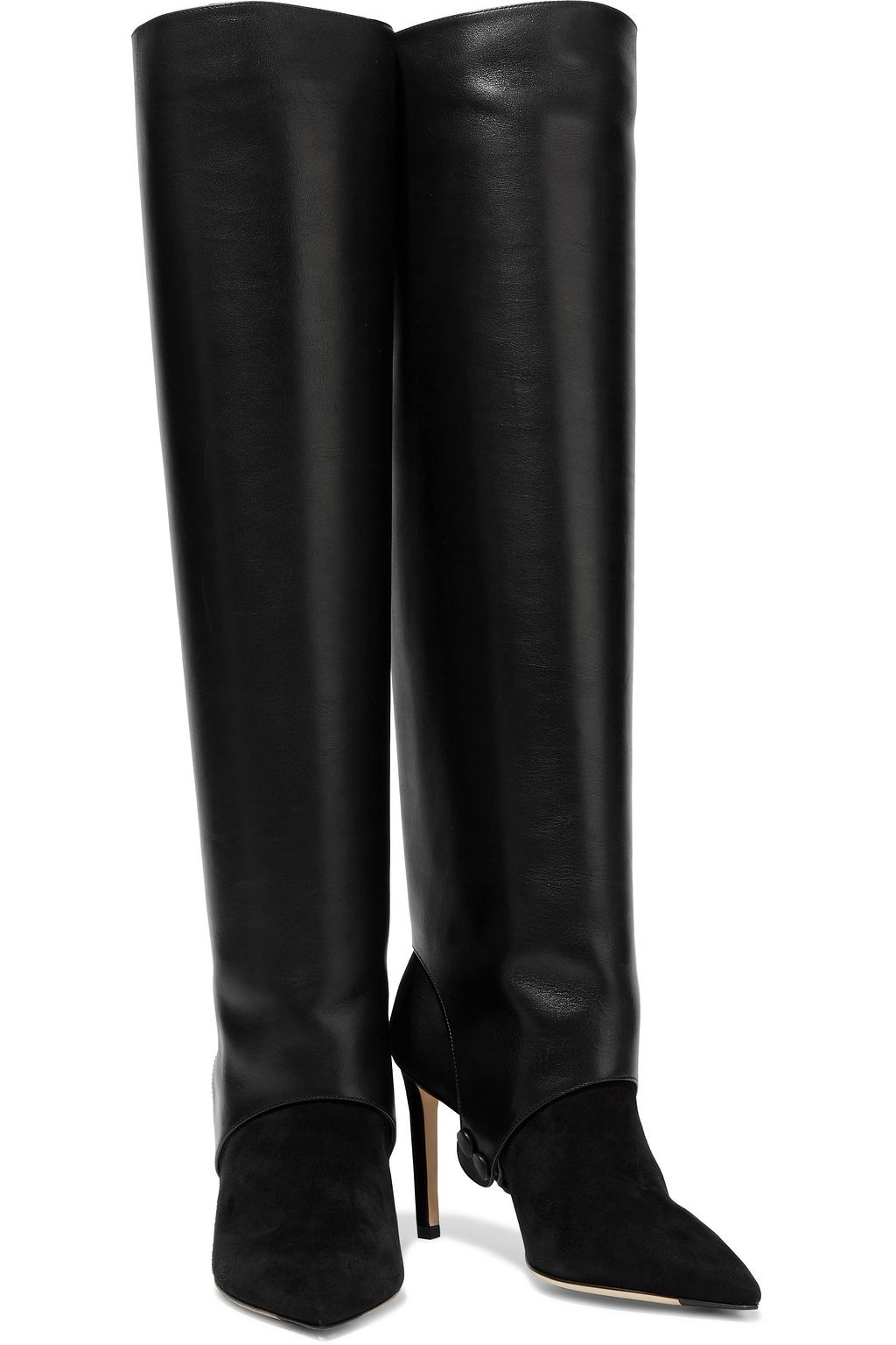 JIMMY CHOO Hurley 85 convertible leather and suede knee boots