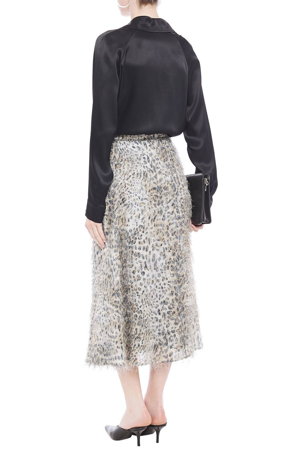 MCQ ALEXANDER MCQUEEN Leopard-print fil coupé midi skirt