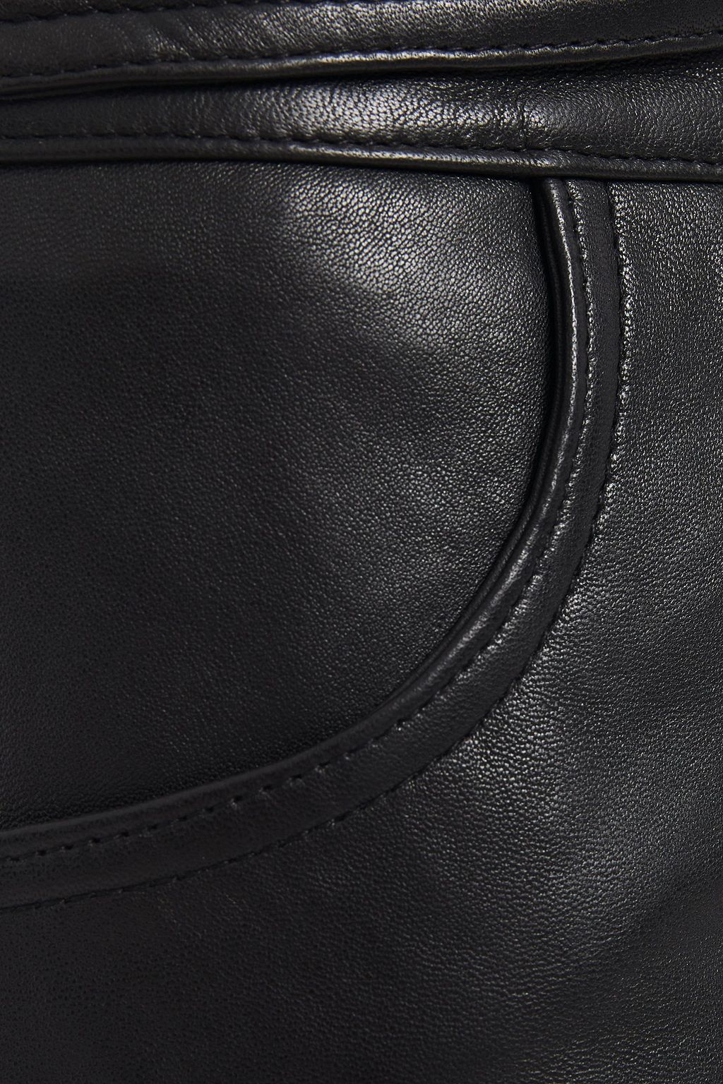MUUBAA Scalpay cropped belted leather straight-leg pants