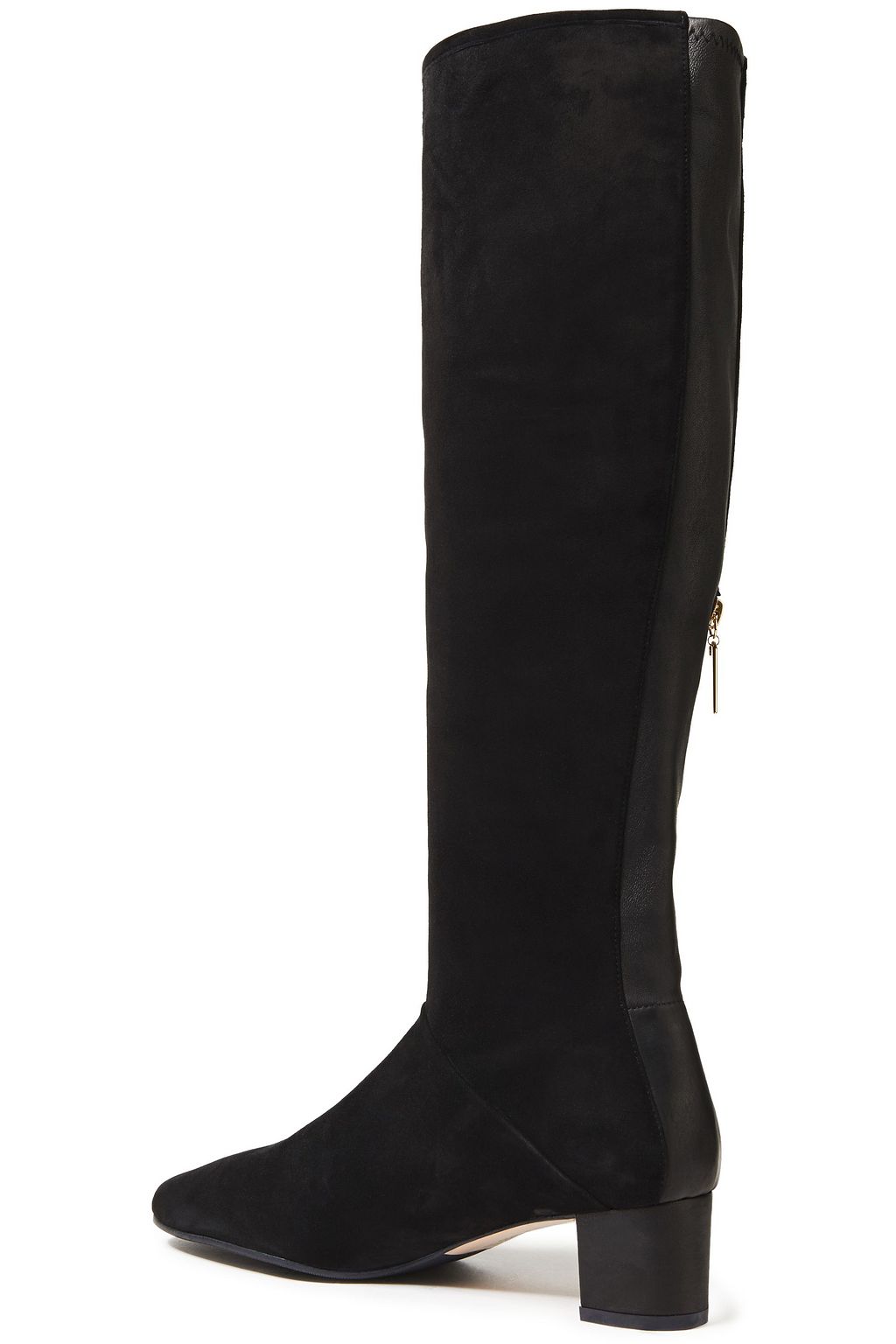 STUART WEITZMAN Shrimpton leather-paneled suede knee boots