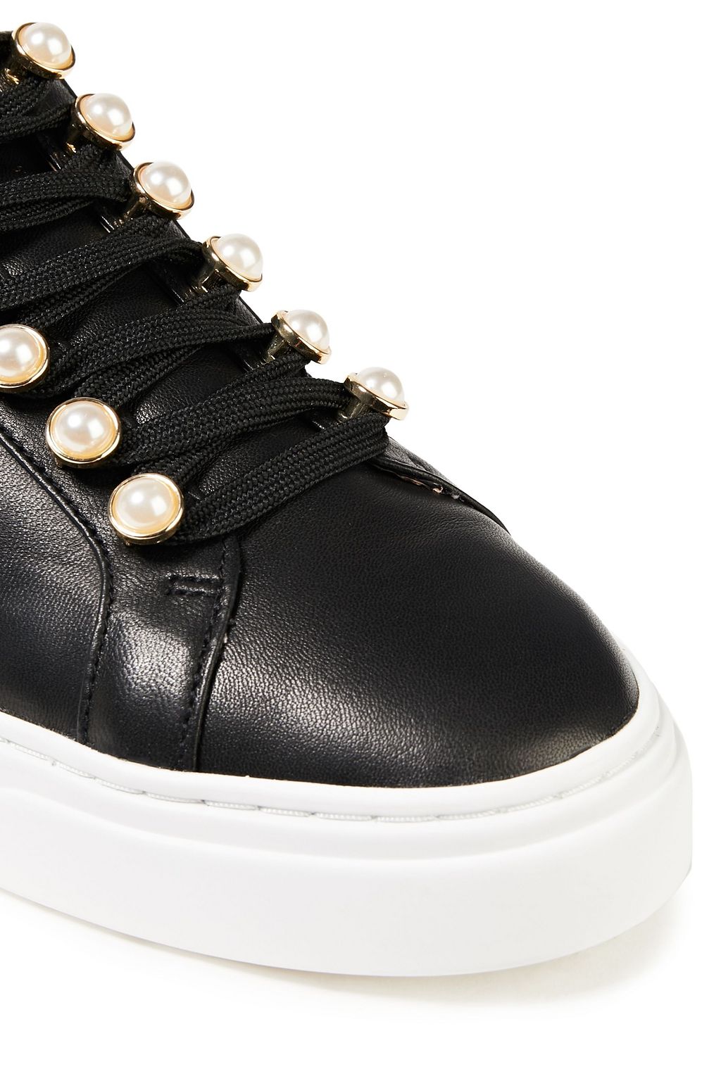 faux leather sneakers womens black