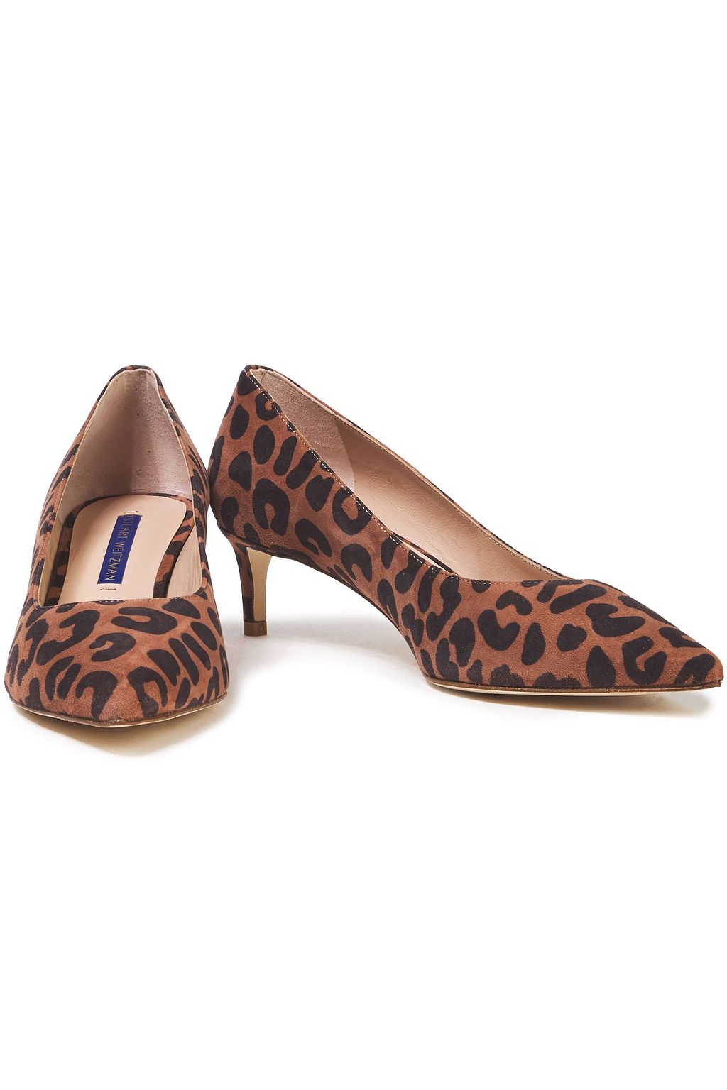 STUART WEITZMAN Leigh 45 leopard-print suede pumps