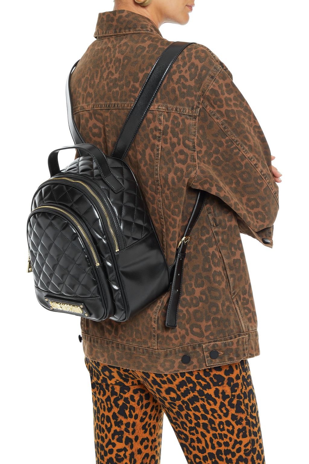 LOVE MOSCHINO Quilted faux leather backpack