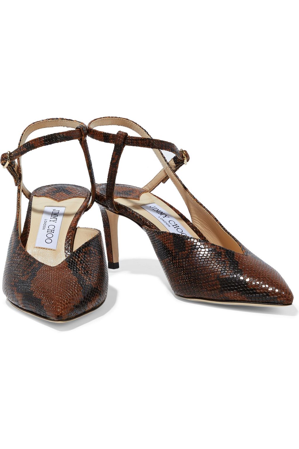 JIMMY CHOO Sakeya 65 snake-effect leather pumps
