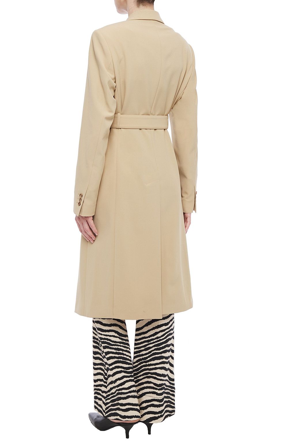 NANUSHKA Greta double-breasted belted crepe coat