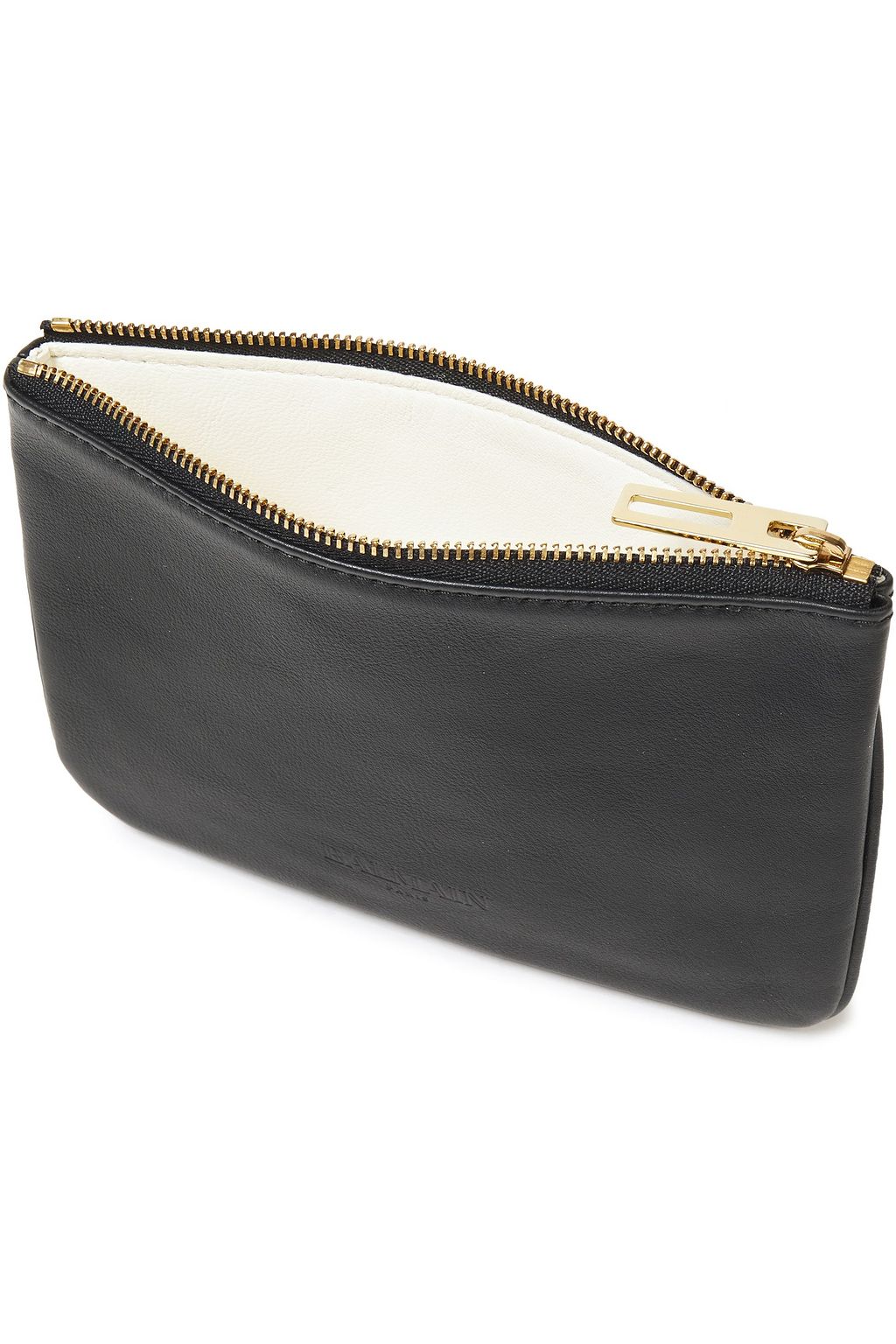 BALMAIN Pebbled-leather pouch
