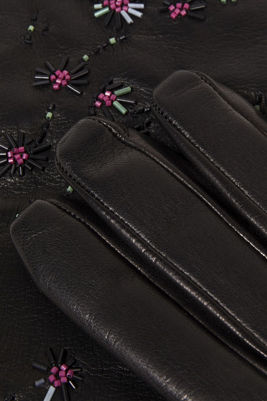 VALENTINO GARAVANI Bead-embellished leather gloves