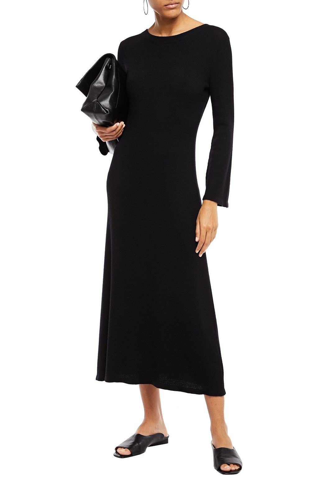 N.PEAL Ribbed cashmere midi dress