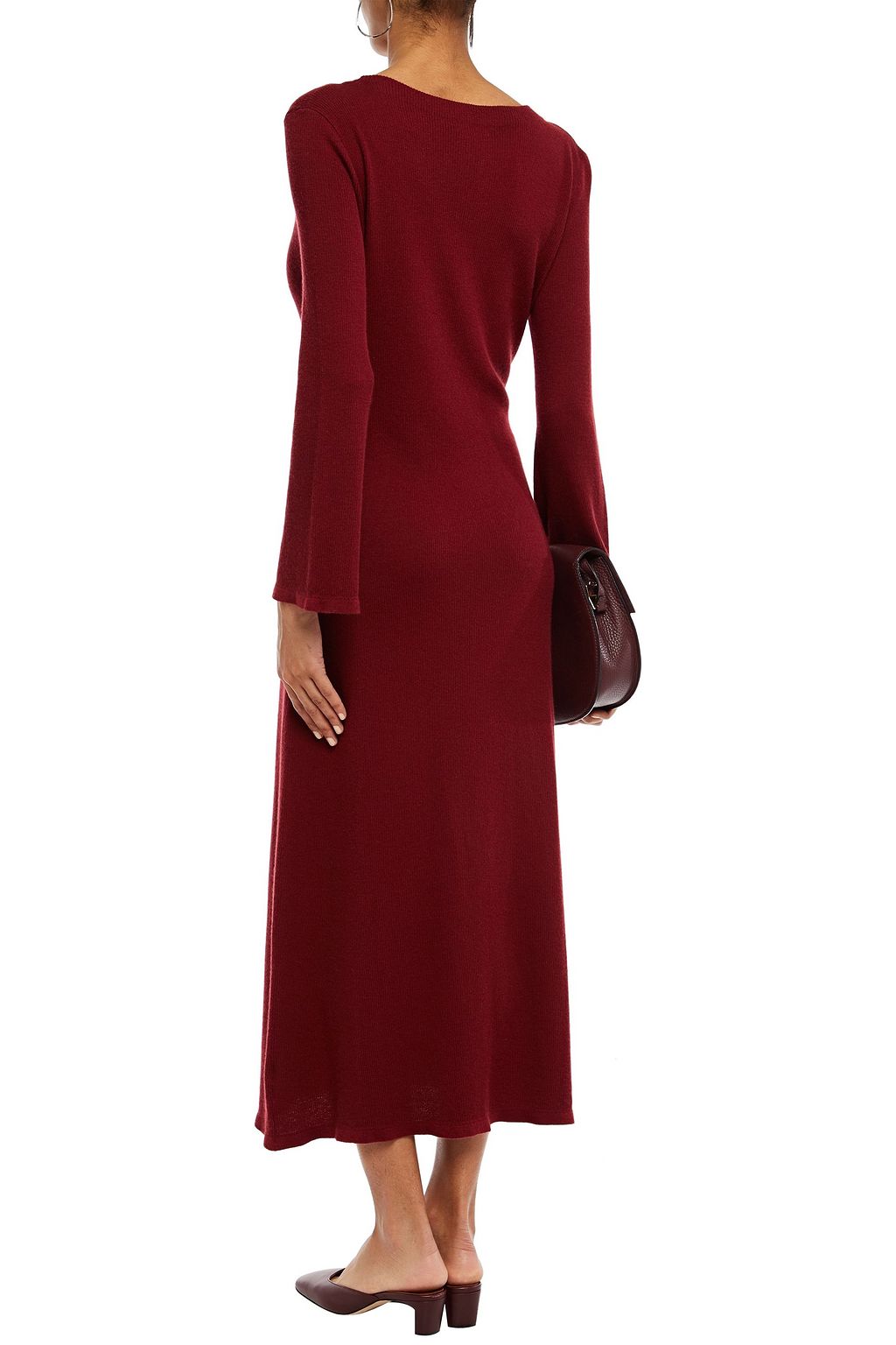 N.PEAL Ribbed cashmere midi dress