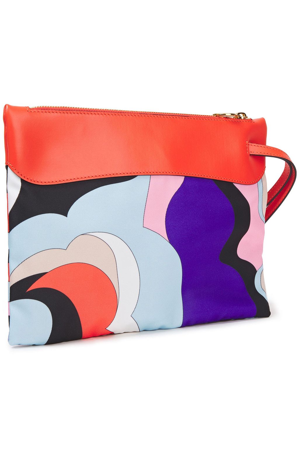PUCCI Leather-trimmed printed twill pouch
