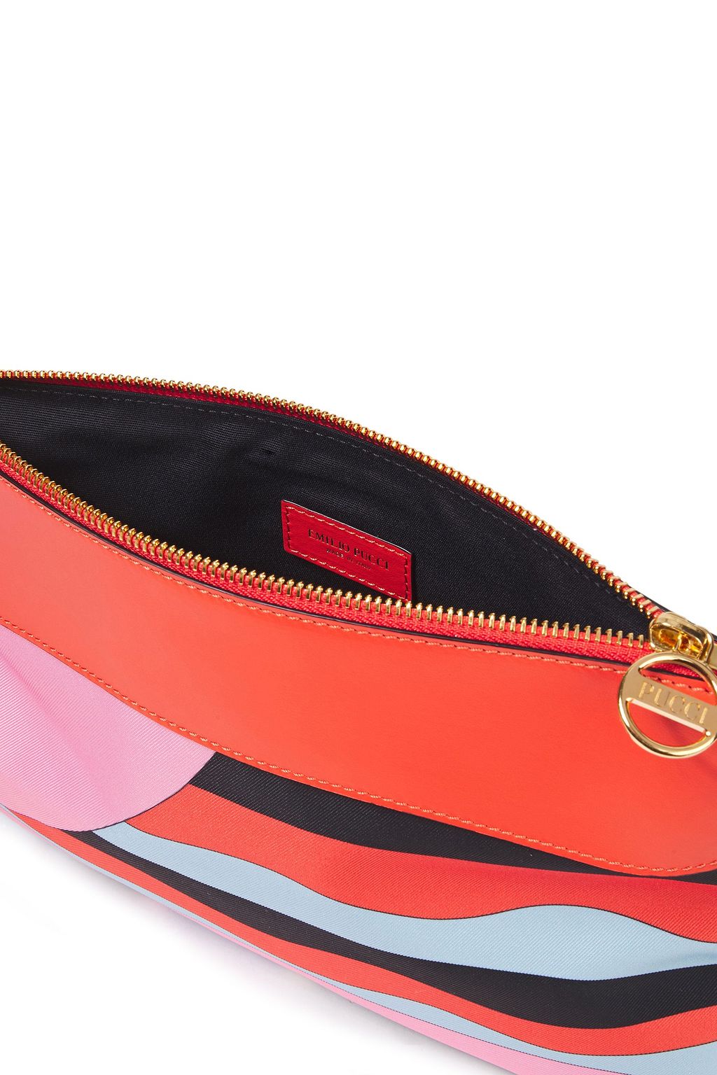 PUCCI Leather-trimmed printed twill pouch