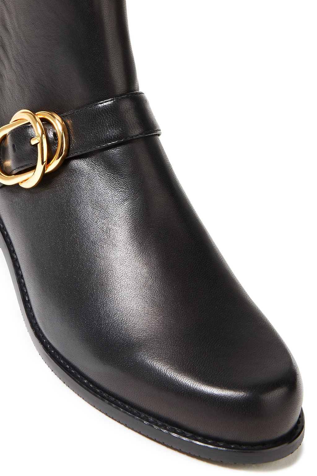 STUART WEITZMAN Buckled leather and neoprene ankle boots