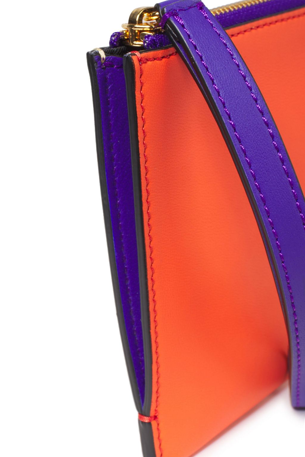PUCCI Color-block smooth and mirrored-leather pouch