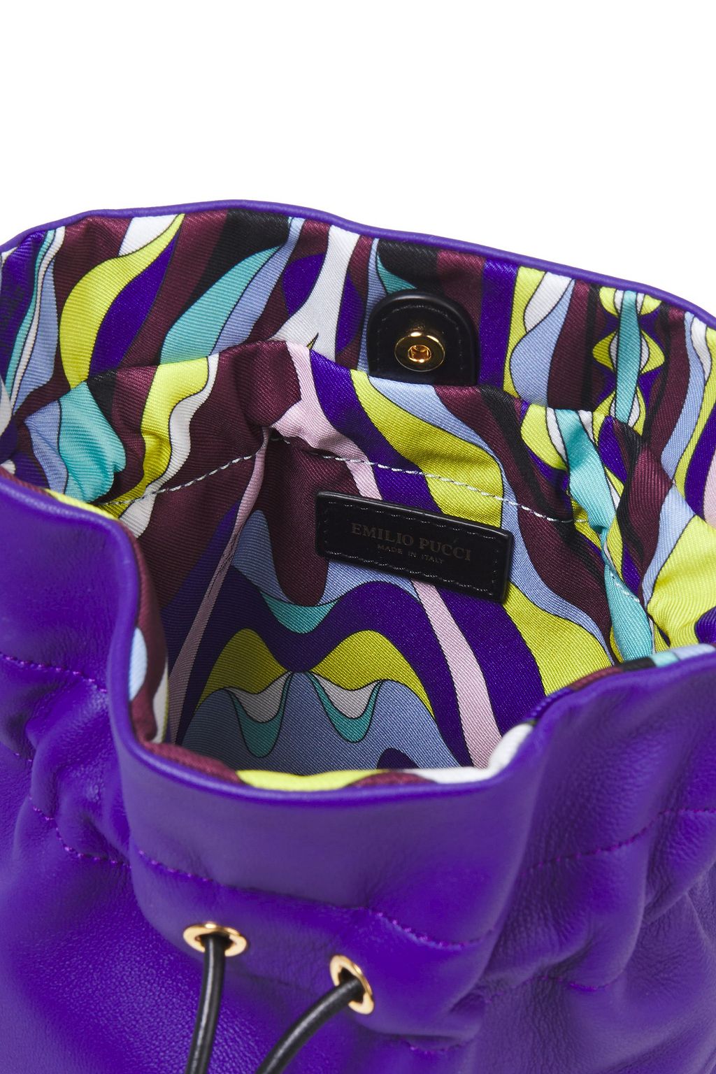 PUCCI Logo-print leather bucket bag