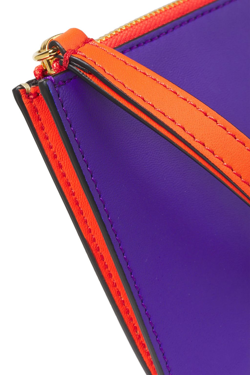 PUCCI Color-block smooth and mirrored-leather pouch
