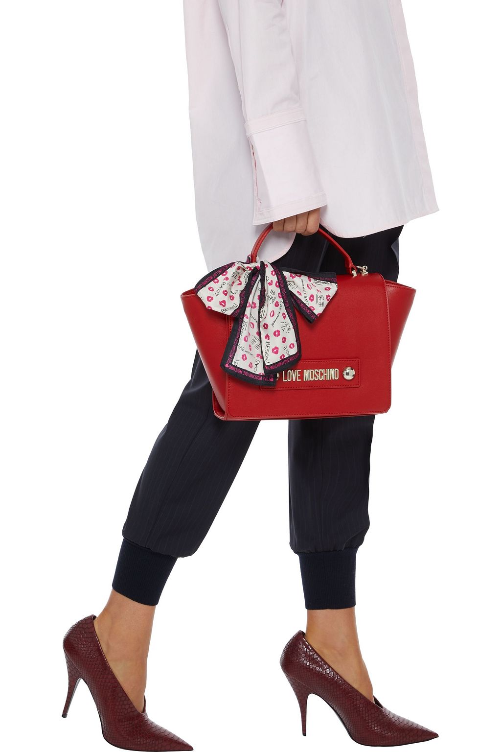 LOVE MOSCHINO Embellished faux leather shoulder bag