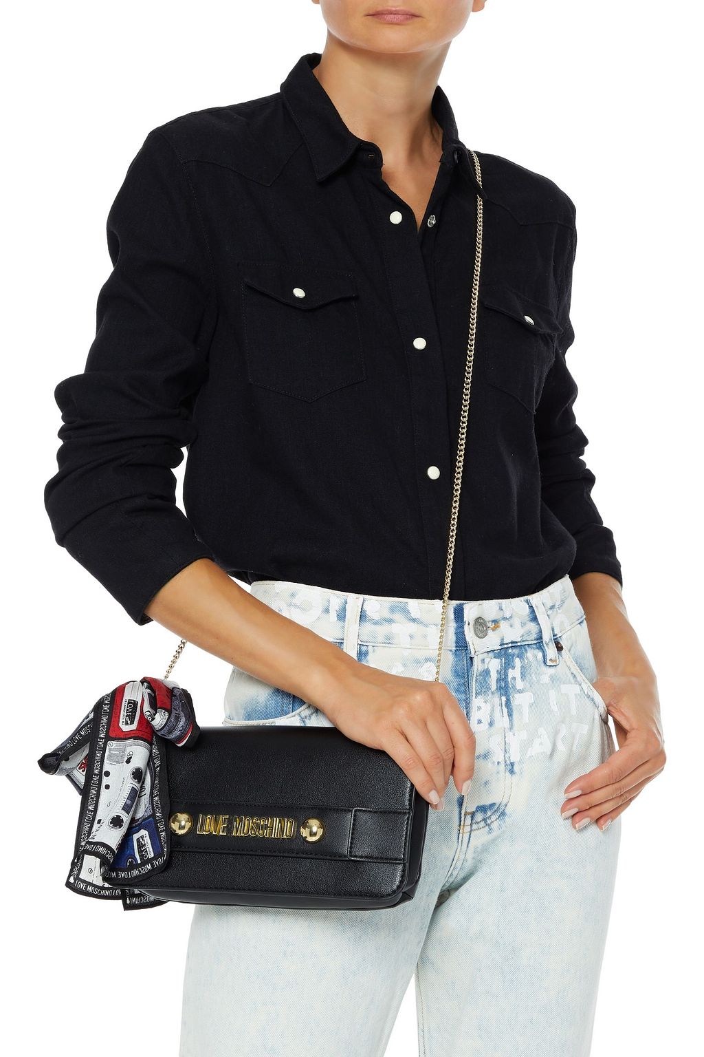 LOVE MOSCHINO Embellished faux leather shoulder bag