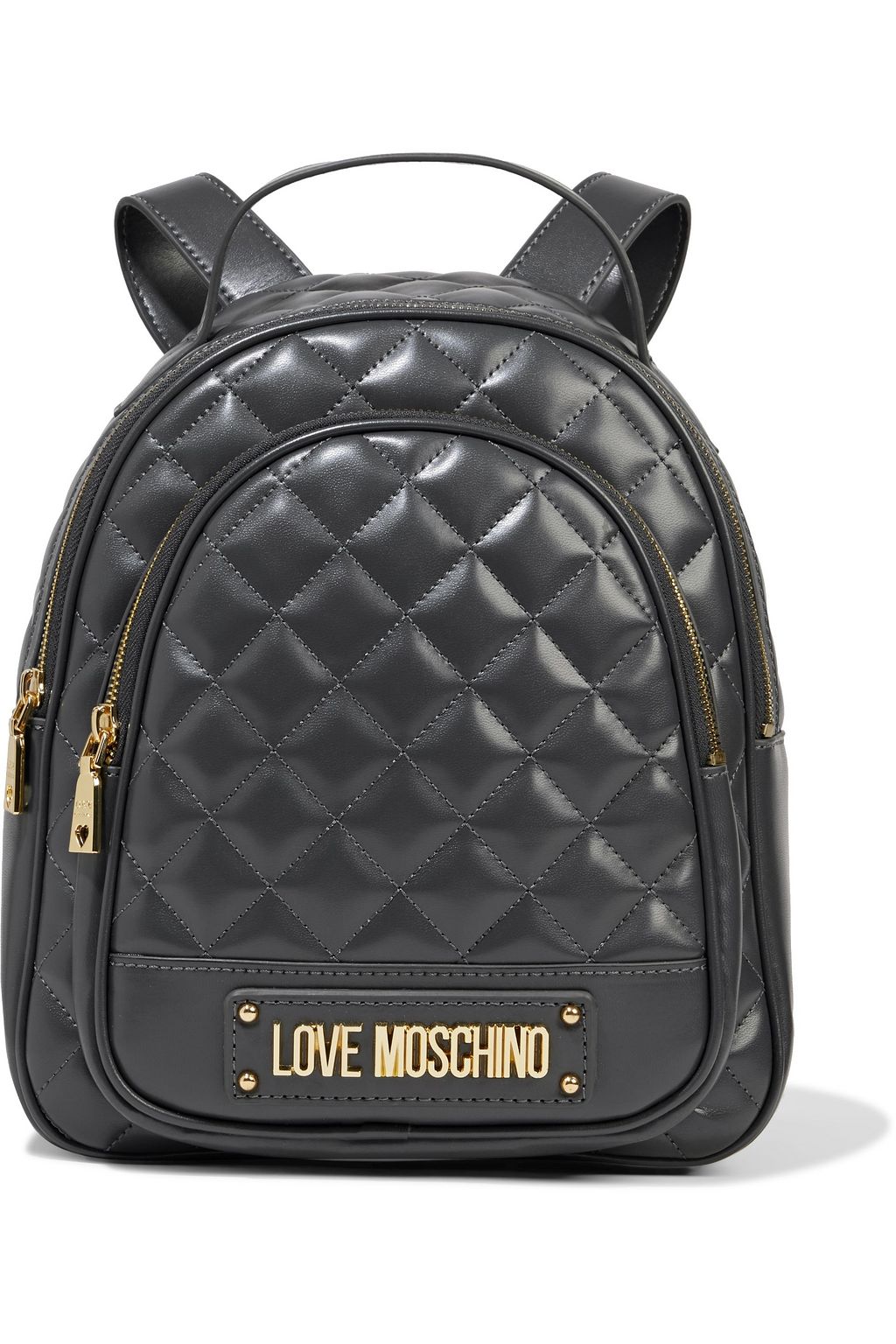 quilted faux leather backpack