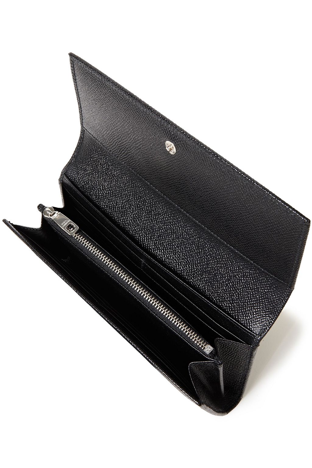 DOLCE&GABBANA Logo-embellished textured-leather continental wallet