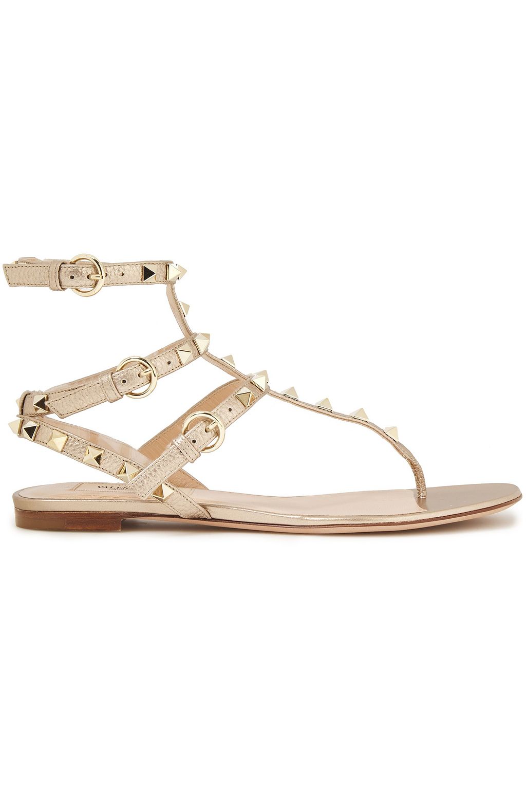 valentino rockstud metallic sandals