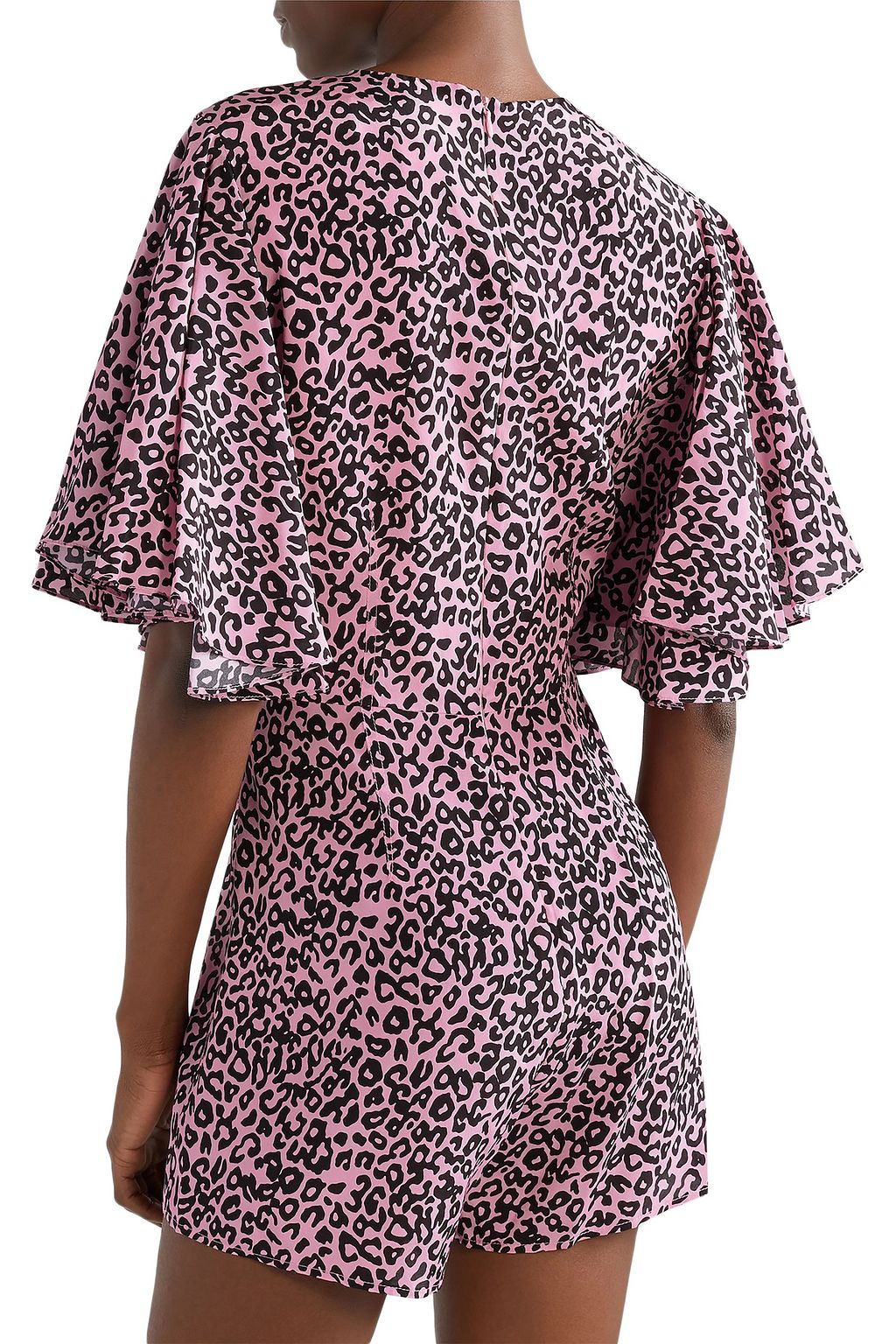 LES RÊVERIES Leopard-print silk crepe de chine playsuit