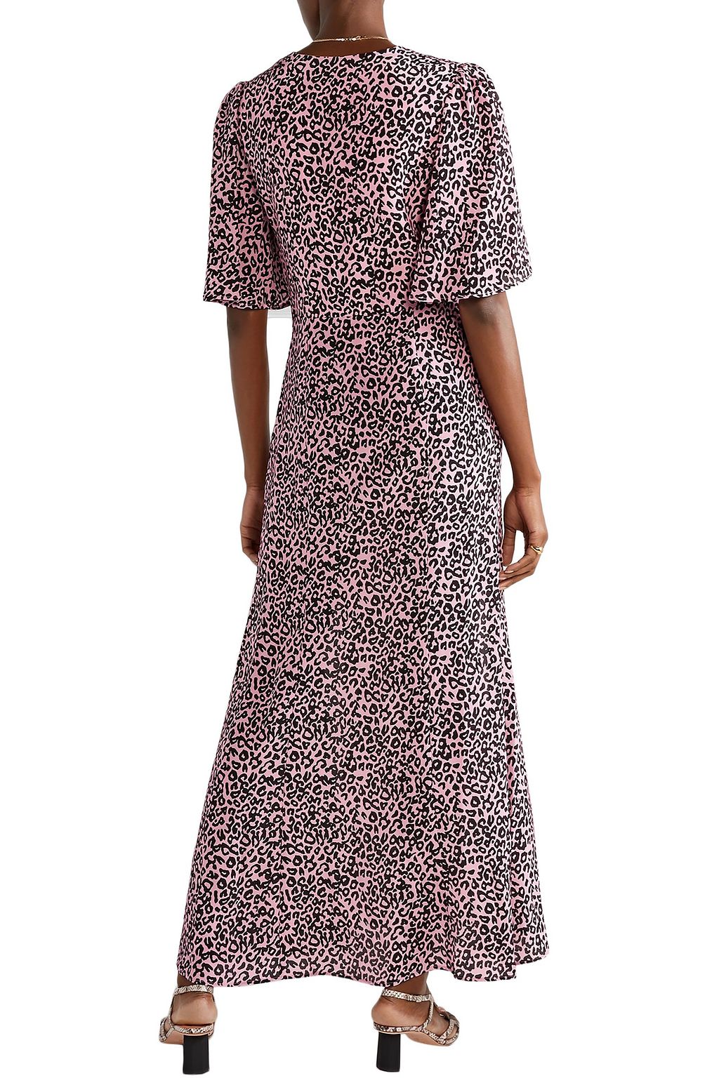 LES RÊVERIES Tie-front floral-print silk-satin maxi dress